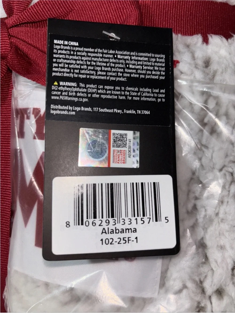 New The University Of Alabama Logo Frosty Fleece Throw Blanket 50x60”